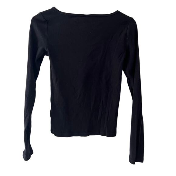 ARITZIA TNA Home Stretch Black Ribbed Top Women’s Shirt Sz Small LN Flexible - Picture 2 of 5